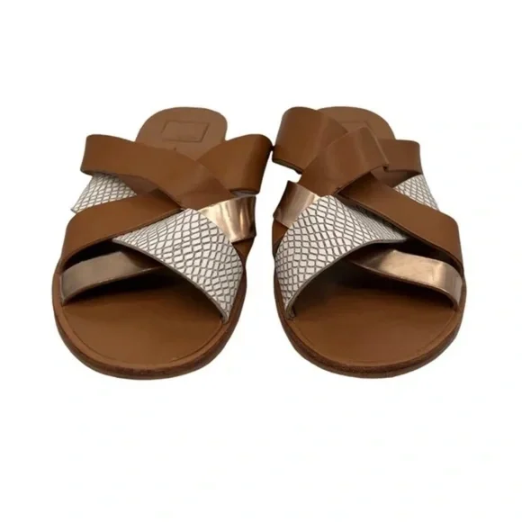 Dolce Vita Preslie Brown Rose Gold Wedge Strappy Sandals Size 7.5 Women’s - Picture 3 of 9